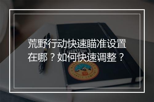 荒野行动快速瞄准设置在哪？如何快速调整？