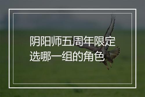 阴阳师五周年限定选哪一组的角色