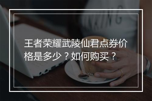 王者荣耀武陵仙君点券价格是多少？如何购买？