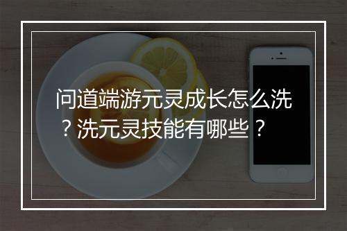 问道端游元灵成长怎么洗？洗元灵技能有哪些？