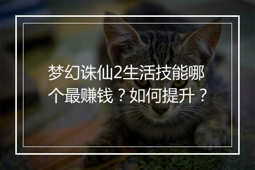 梦幻诛仙2生活技能哪个最赚钱？如何提升？