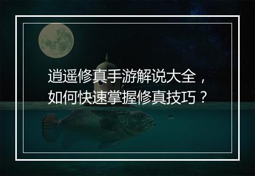 逍遥修真手游解说大全，如何快速掌握修真技巧？