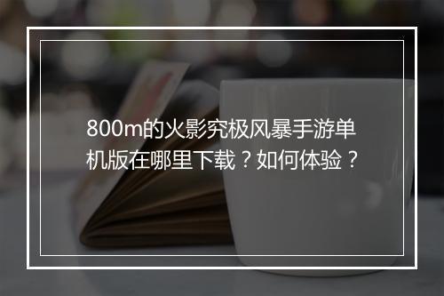 800m的火影究极风暴手游单机版在哪里下载？如何体验？