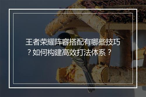 王者荣耀阵容搭配有哪些技巧？如何构建高效打法体系？