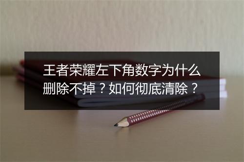 王者荣耀左下角数字为什么删除不掉？如何彻底清除？