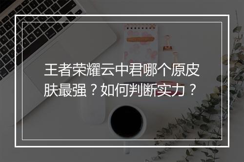 王者荣耀云中君哪个原皮肤最强？如何判断实力？