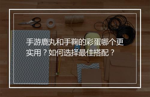 手游鹿丸和手鞠的彩蛋哪个更实用？如何选择最佳搭配？
