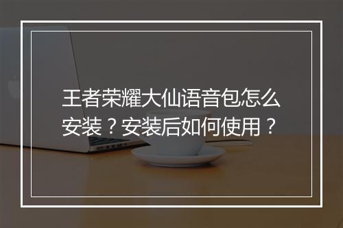 王者荣耀大仙语音包怎么安装？安装后如何使用？