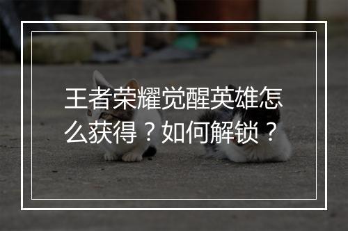 王者荣耀觉醒英雄怎么获得？如何解锁？