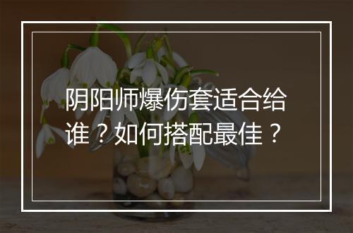 阴阳师爆伤套适合给谁？如何搭配最佳？