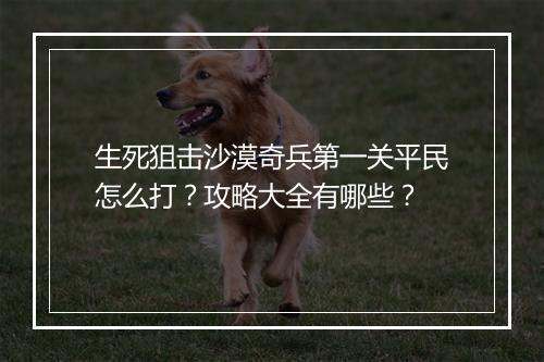生死狙击沙漠奇兵第一关平民怎么打？攻略大全有哪些？