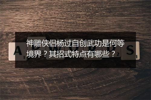 神雕侠侣杨过自创武功是何等境界？其招式特点有哪些？