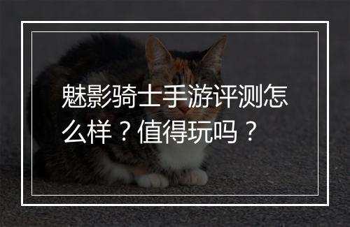 魅影骑士手游评测怎么样？值得玩吗？