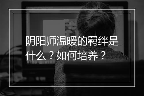 阴阳师温暖的羁绊是什么？如何培养？