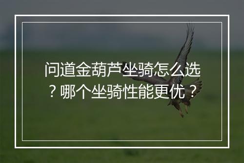 问道金葫芦坐骑怎么选？哪个坐骑性能更优？