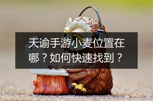 天谕手游小麦位置在哪？如何快速找到？