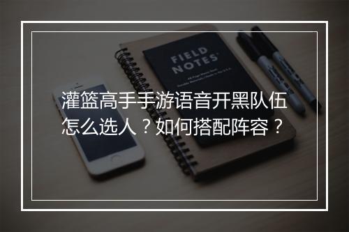 灌篮高手手游语音开黑队伍怎么选人？如何搭配阵容？