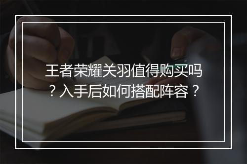 王者荣耀关羽值得购买吗？入手后如何搭配阵容？