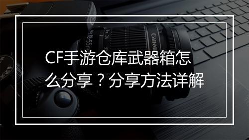 CF手游仓库武器箱怎么分享？分享方法详解