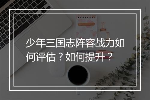 少年三国志阵容战力如何评估？如何提升？