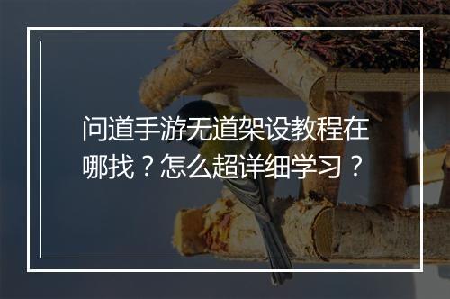 问道手游无道架设教程在哪找？怎么超详细学习？