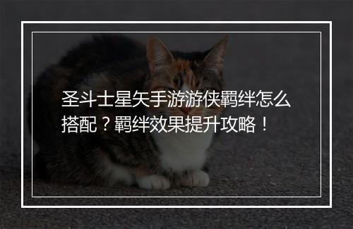 圣斗士星矢手游游侠羁绊怎么搭配?羁绊效果提升攻略!