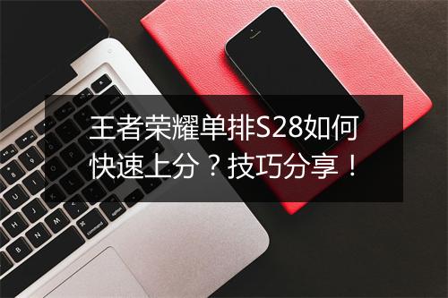 王者荣耀单排S28如何快速上分？技巧分享！