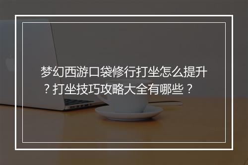 梦幻西游口袋修行打坐怎么提升？打坐技巧攻略大全有哪些？