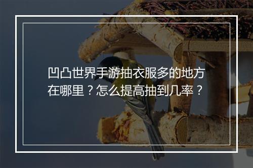 凹凸世界手游抽衣服多的地方在哪里？怎么提高抽到几率？