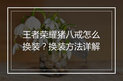 王者荣耀猪八戒怎么换装？换装方法详解