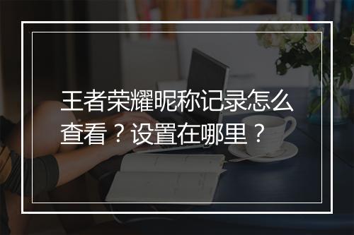 王者荣耀昵称记录怎么查看？设置在哪里？