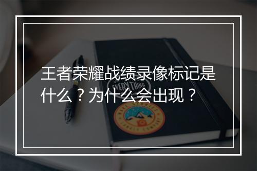 王者荣耀战绩录像标记是什么？为什么会出现？
