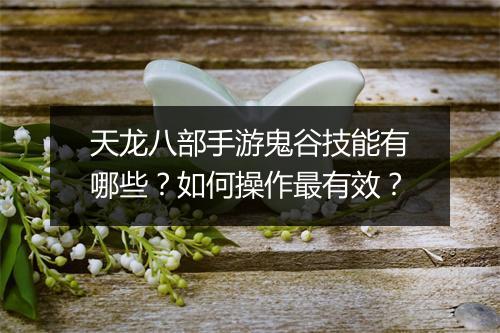 天龙八部手游鬼谷技能有哪些？如何操作最有效？