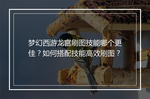 梦幻西游龙宫刷图技能哪个更佳？如何搭配技能高效刷图？