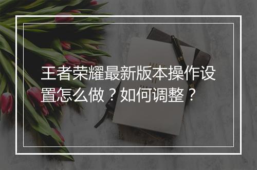 王者荣耀最新版本操作设置怎么做？如何调整？