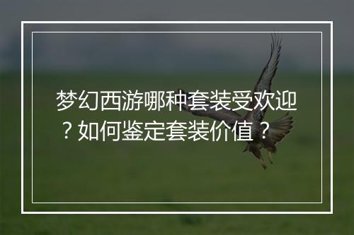 梦幻西游哪种套装受欢迎？如何鉴定套装价值？
