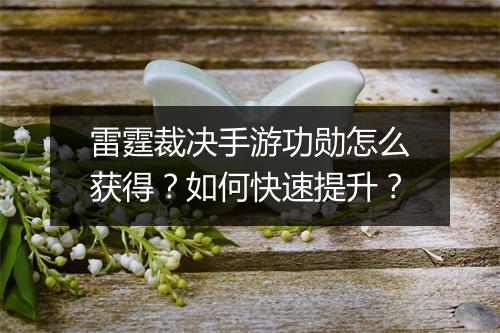 雷霆裁决手游功勋怎么获得？如何快速提升？