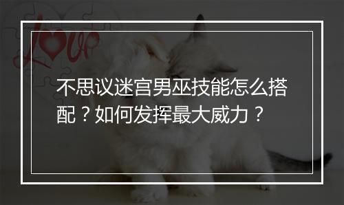 不思议迷宫男巫技能怎么搭配？如何发挥最大威力？