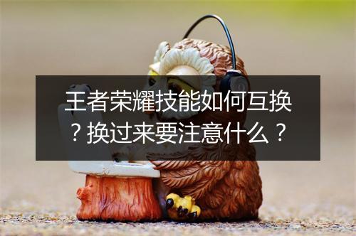 王者荣耀技能如何互换？换过来要注意什么？