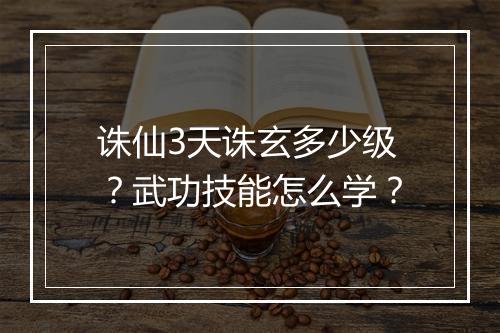 诛仙3天诛玄多少级？武功技能怎么学？