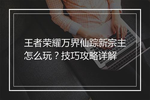 王者荣耀万界仙踪新宗主怎么玩？技巧攻略详解