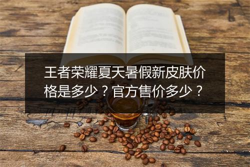 王者荣耀夏天暑假新皮肤价格是多少？官方售价多少？