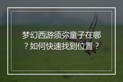 梦幻西游须弥童子在哪？如何快速找到位置？
