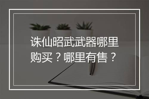 诛仙昭武武器哪里购买?哪里有售?
