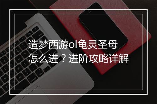 造梦西游ol龟灵圣母怎么进？进阶攻略详解