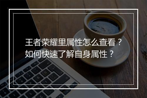 王者荣耀里属性怎么查看？如何快速了解自身属性？