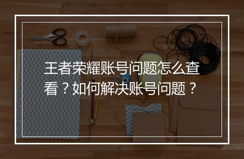 王者荣耀账号问题怎么查看?如何解决账号问题?