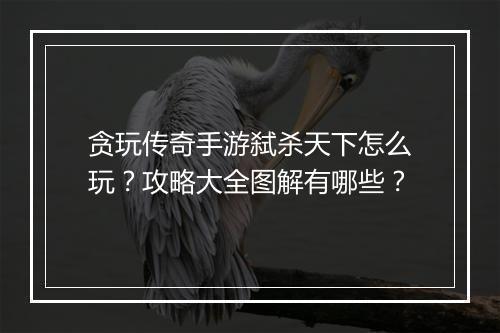 贪玩传奇手游弑杀天下怎么玩？攻略大全图解有哪些？