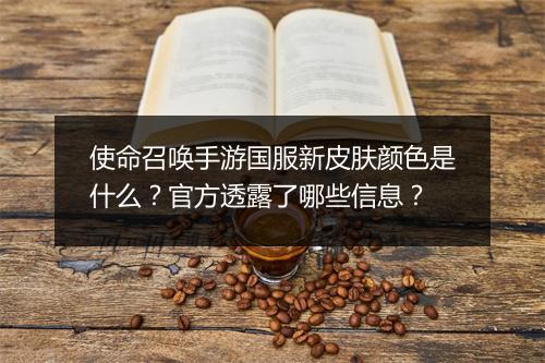 使命召唤手游国服新皮肤颜色是什么？官方透露了哪些信息？