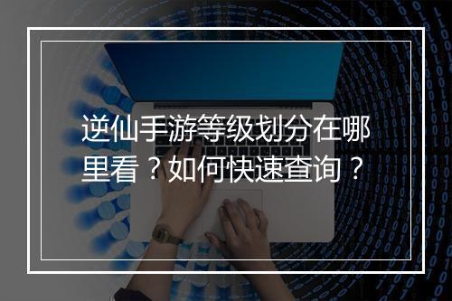逆仙手游等级划分在哪里看？如何快速查询？